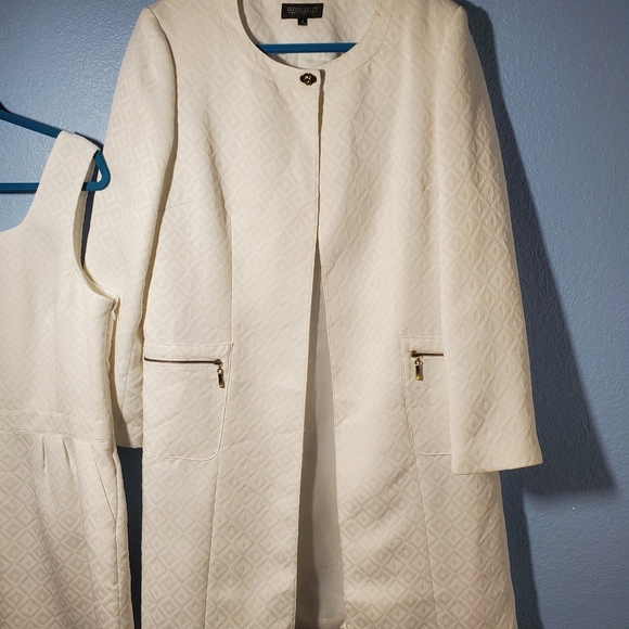 JOHN MEYER ALL WHITE 2 PIECE COAT & DRESS SZ 14 - Picture 5 of 5